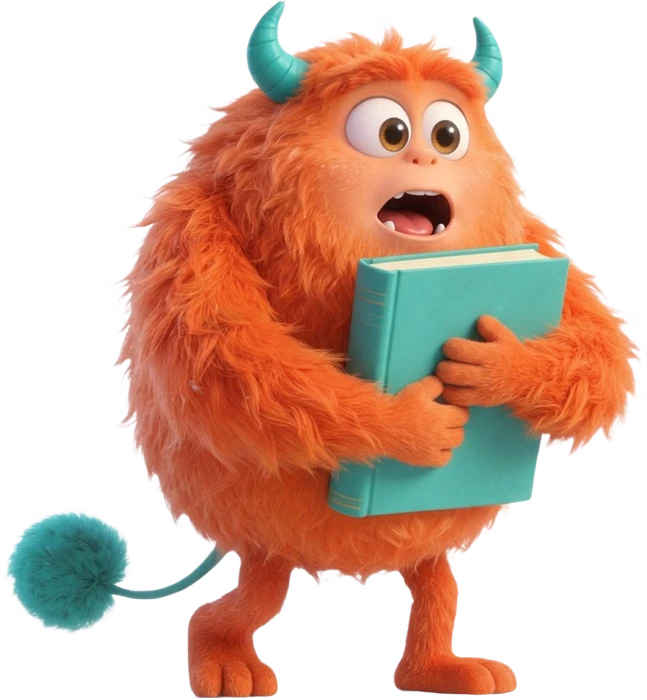 Obooga clutching his enormous unfinished book