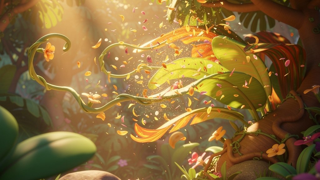 The Giggling Jungle — a scene from Olivia and the Laughing Leaves