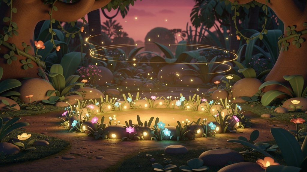 The Giggling Jungle — a scene from Olivia and the Laughing Leaves