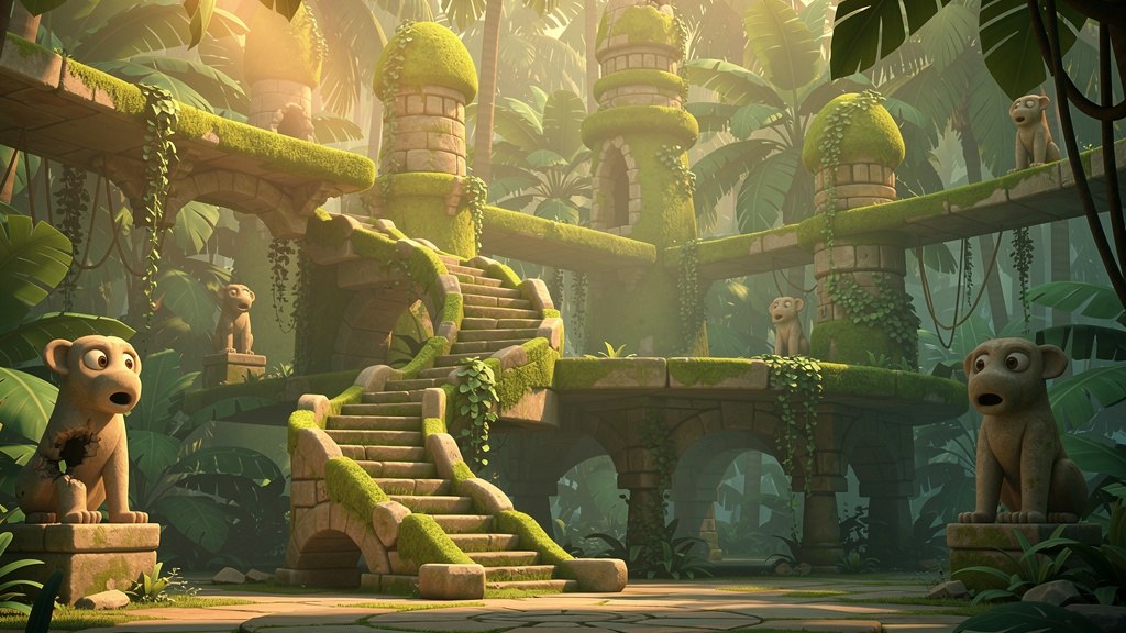The Giggling Jungle — a scene from The Vine That Tickled Liam