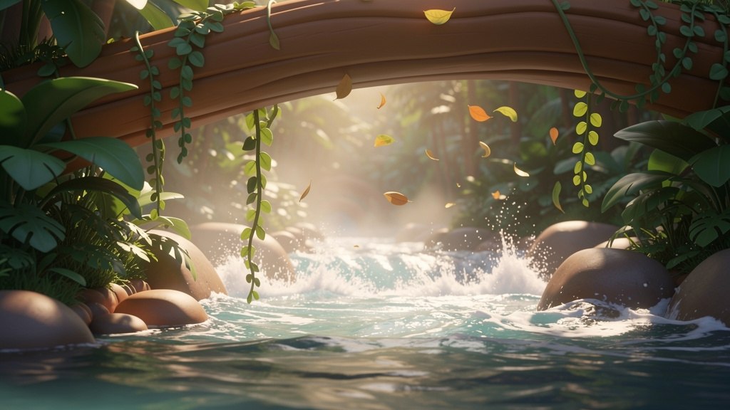 The Giggling Jungle — a scene from Olivia and the Laughing Leaves