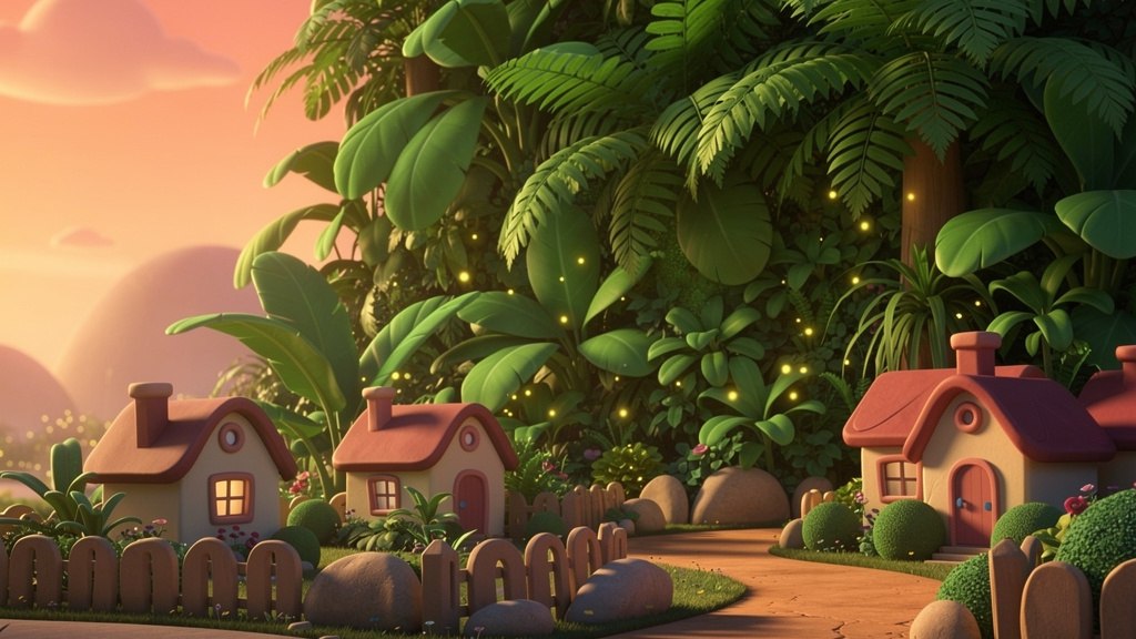 The Giggling Jungle — a scene from Olivia and the Laughing Leaves