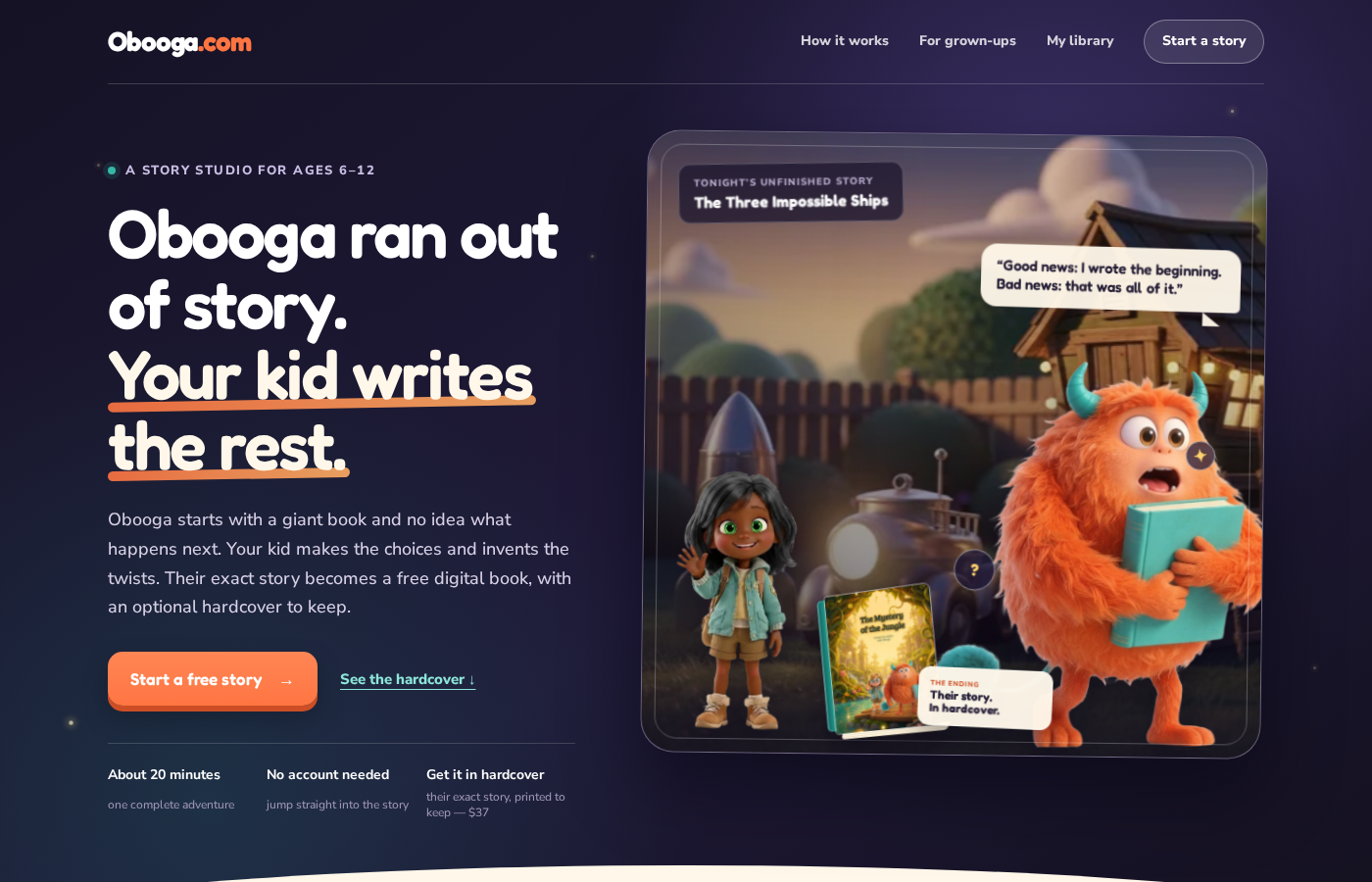 Obooga homepage