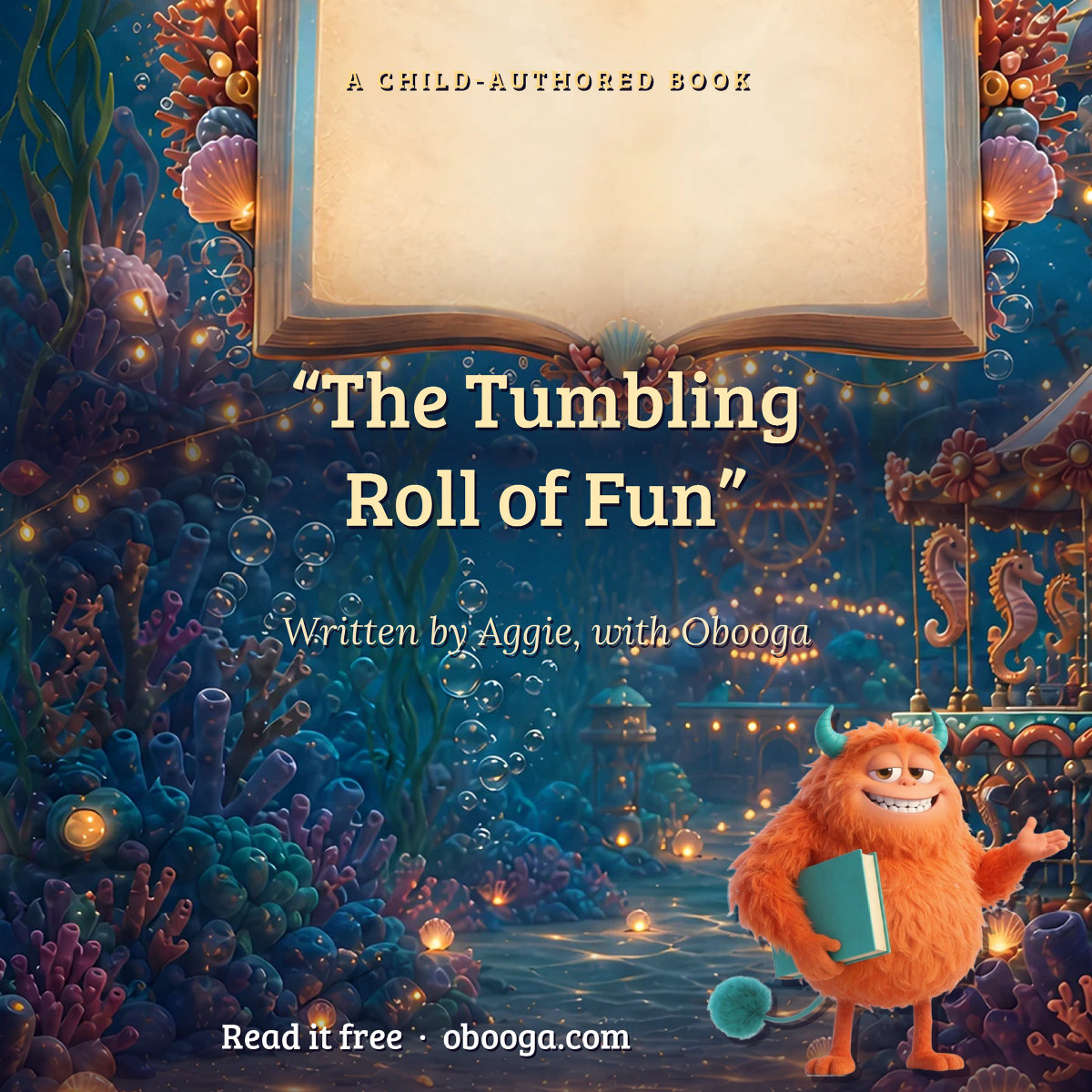 A finished Obooga book share card